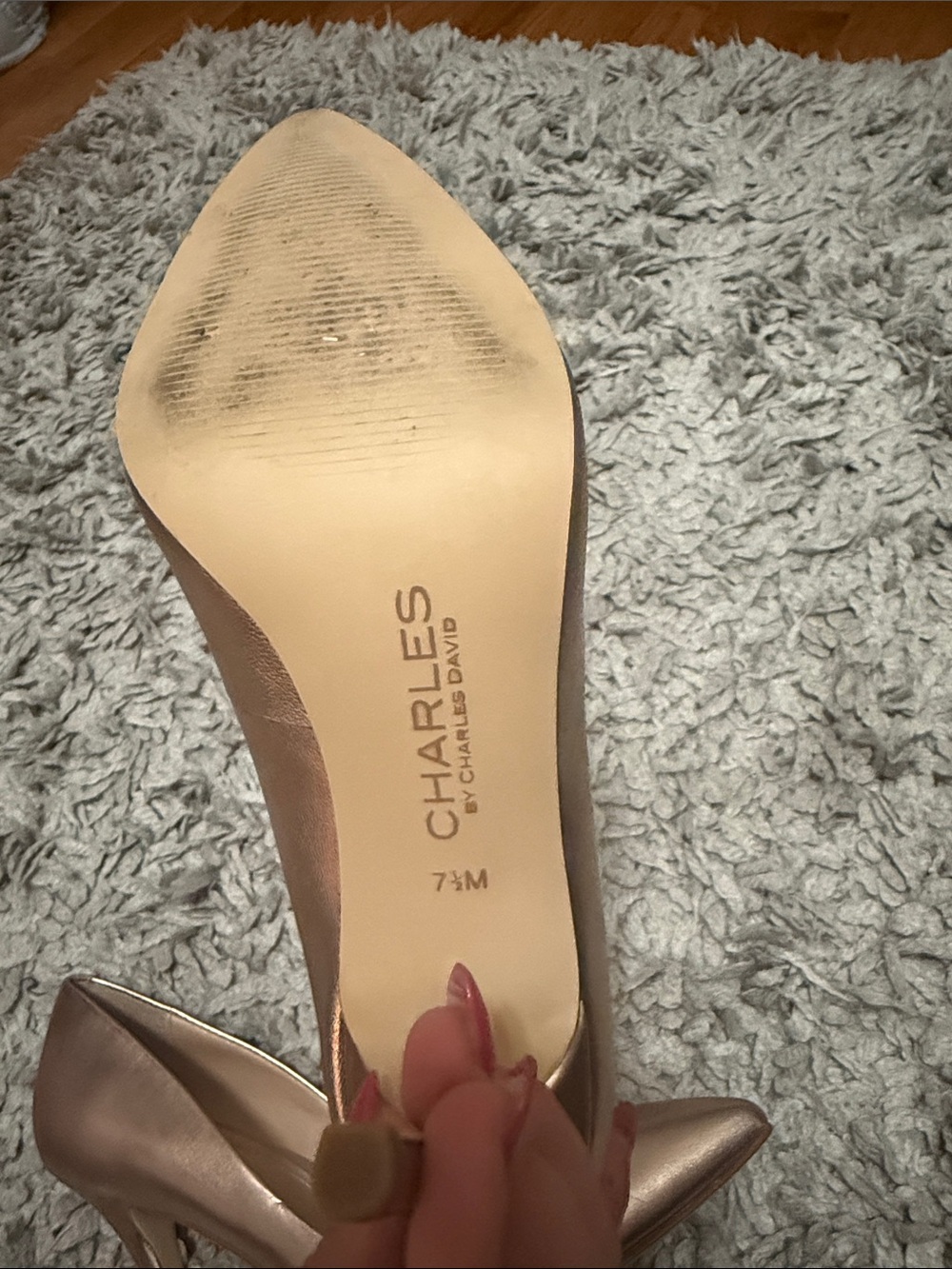 Charles By Charles David Metallic Rose Gold Pointed-Toe Pumps - Picture 7 of 9